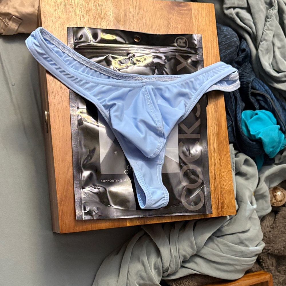 Light Blue Men's swim Thong